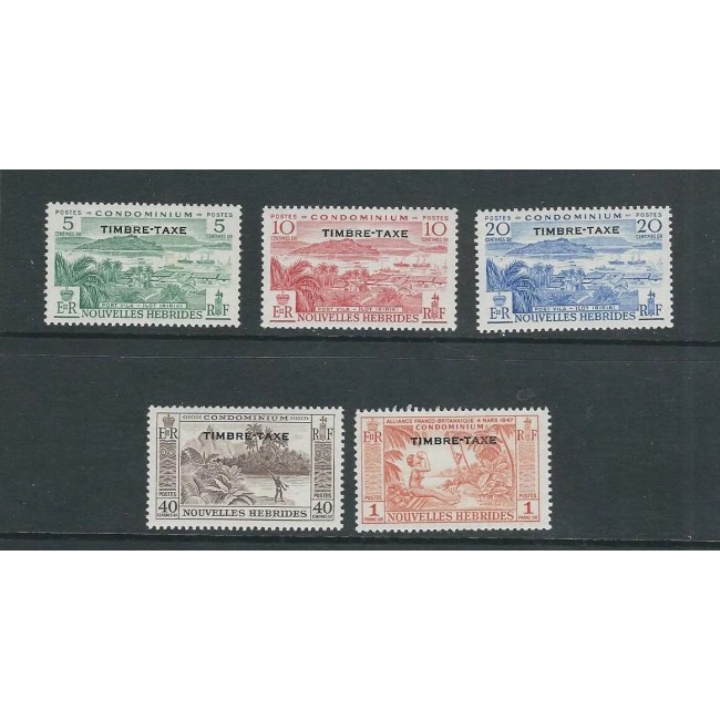 New Hebrides Fr 1957 - Motive locale, supratipar porto, serie neuzata