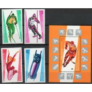 Bulgaria 1987 - Jocurile Olimpice de iarna, sport, serie si colita neuzata