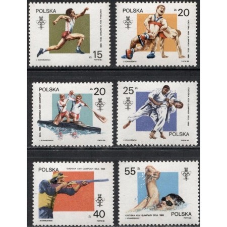 Polonia 1988 - Jocurile Olimpice, sport, serie neuzata