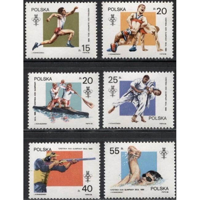 Polonia 1988 - Jocurile Olimpice, sport, serie neuzata