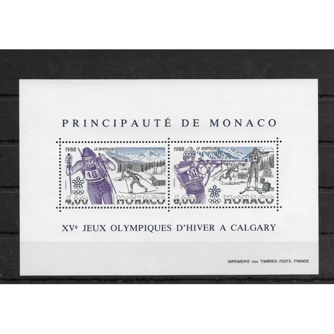 Monaco 1988 - Jocurile Olimpice de iarna, bloc neuzat