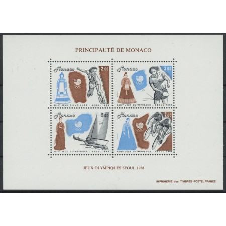 Monaco 1988 - Jocurile Olimpice Seoul, sport, bloc neuzat