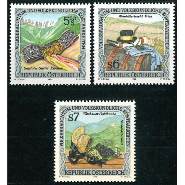 Austria 1995 - Obiceiuri populare, costume, serie neuzata