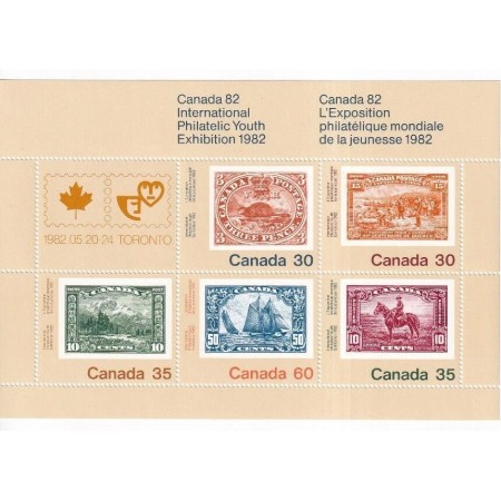 Canada 1982 - Timbru pe timbru, expo Toronto, bloc neuzat
