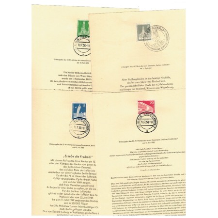 Berlin 1956 - Uzuale, vederi din Berlin, set ETB cu stampile prima zi Berlin, cota peste 300EUR