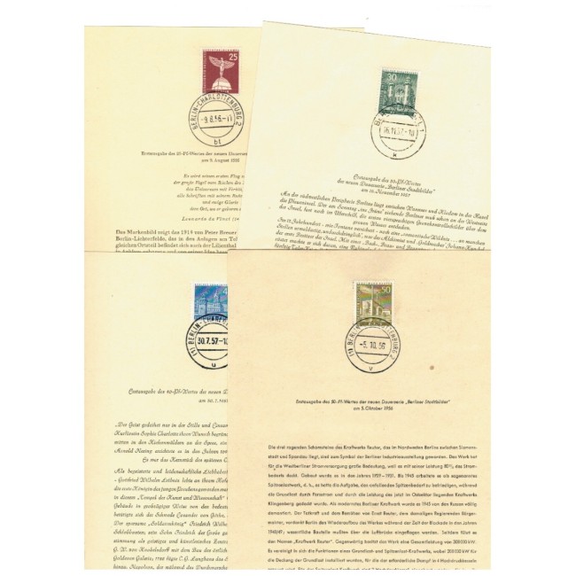 Berlin 1956 - Uzuale, vederi din Berlin, set ETB cu stampile prima zi Berlin, cota peste 300EUR