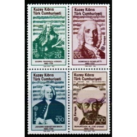 Cipru Turcesc 1985 - Europa, CEPT, muzica, muzicieni, serie neuzata