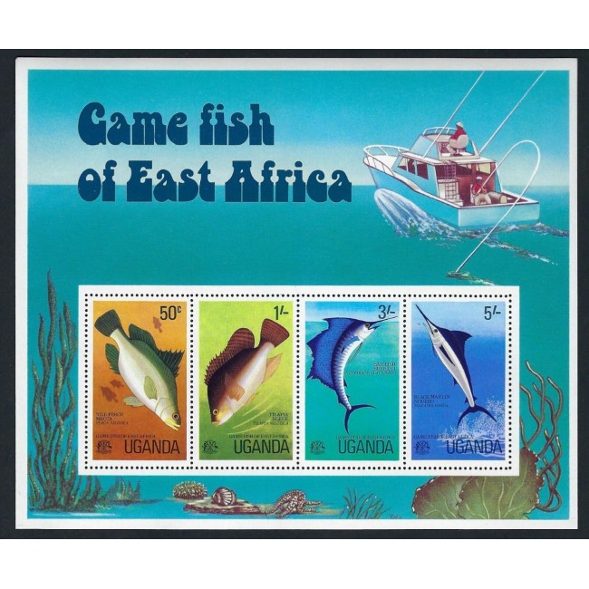 Uganda 1977 - Pești, pescuit, bloc neuzat