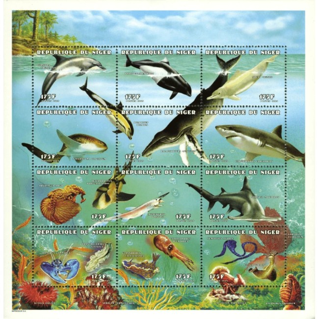 Niger 1998 - Fauna marina, minicoala neuzata