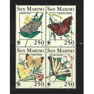San Marino 1993 - Fauna WWF, fluturi, serie neuzata