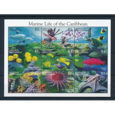 Grenada Grenadines 1995 - Fauna marina, animale, minicoala neuzata