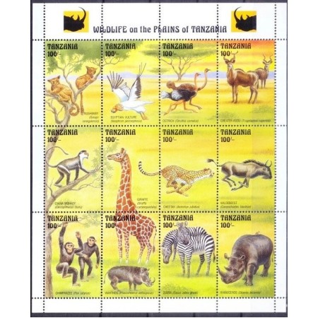 Tanzania 1993 - Fauna, animale, minicoala neuzata