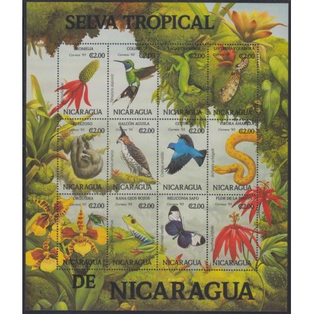 Nicaragua 1994 - Fauna tropicala, animale, minicoala neuzata