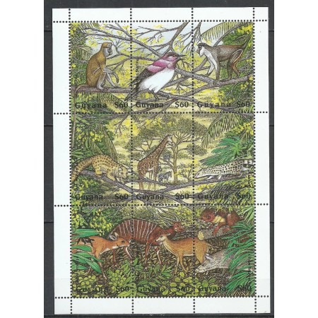 Guyana 1995 - Fauna africana, animale, minicoala neuzata