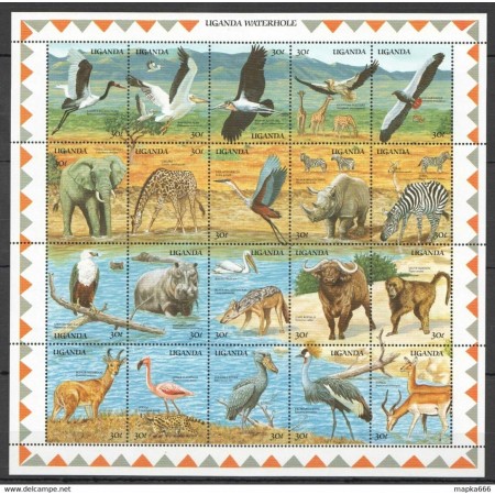 Uganda 1989 - Fauna, animale, minicoala neuzata