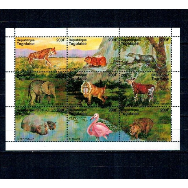 Togo 1995 - Fauna, animale, minicoala neuzata