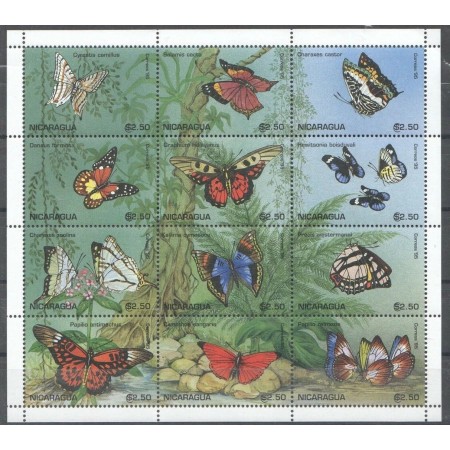 Nicaragua 1995 - Fluturi, minicoala neuzata