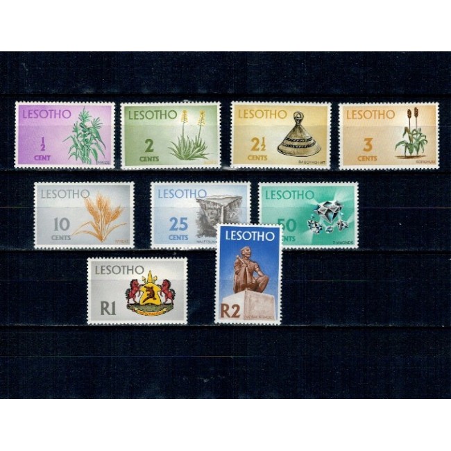 Lesotho 1971 - Uzuale, motive locale, serie neuzata incompleta