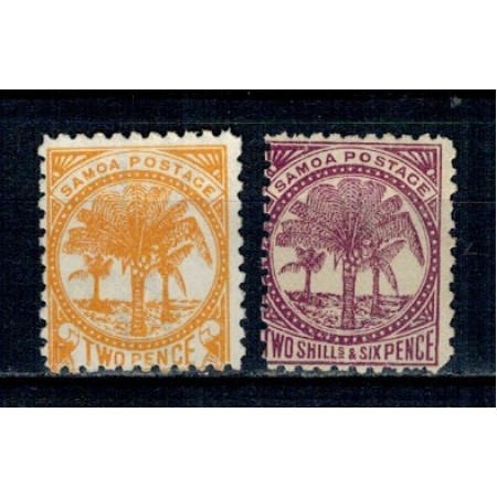 Samoa 1897 - Uzuale 2p, 2'6 Sh'P nestampilate