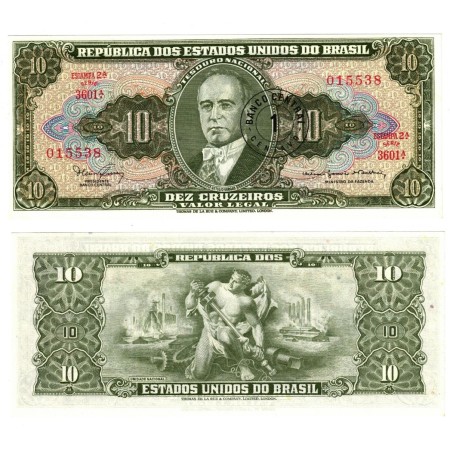 Brazilia 1969 - 1 centavo supratipar pe 10 cruzeiros UNC