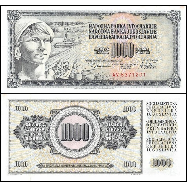 Iugoslavia 1978 - 1000 dinara UNC