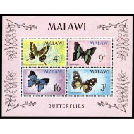 Malawi 1966 - Fluturi, fauna, bloc neuzat