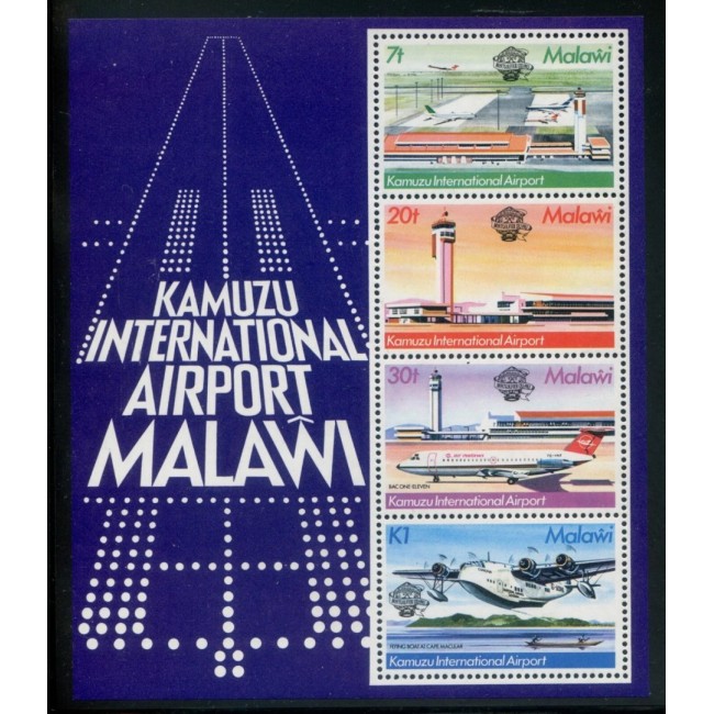 Malawi 1983 - Aeroport, avioane, bloc neuzat