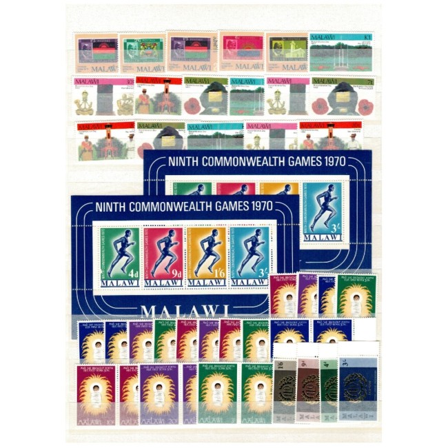 Malawi - Colecție timbre neuzate in clasor, cu dubluri