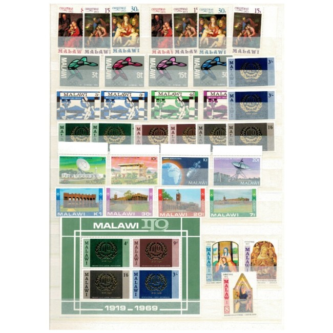 Malawi - Colecție timbre neuzate in clasor, cu dubluri