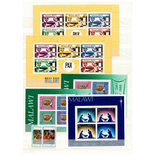 Malawi - Colecție timbre neuzate in clasor, cu dubluri