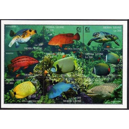 Sierra Leone 1995 - Pești, fauna, minicoala neuzata