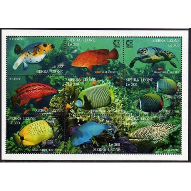 Sierra Leone 1995 - Pești, fauna, minicoala neuzata