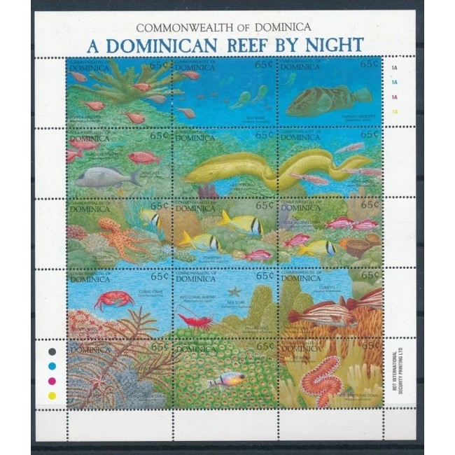 Dominica 1992 - Fauna din recife, minicoala neuzata