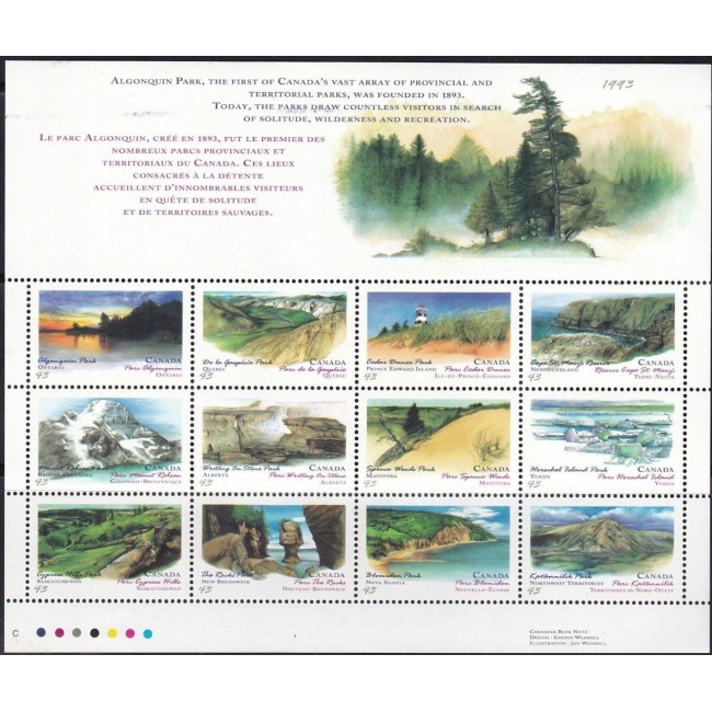 Canada 1993 - Parcuri naturale, bloc neuzat