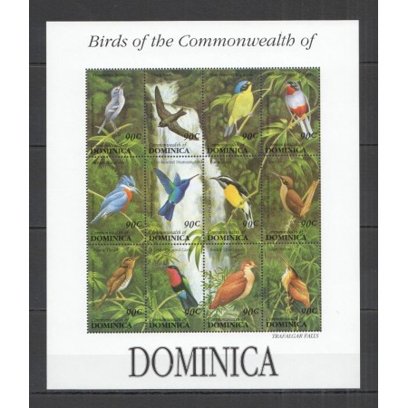 Dominica 1984 - Fauna, păsări, cascada, minicoala neuzata