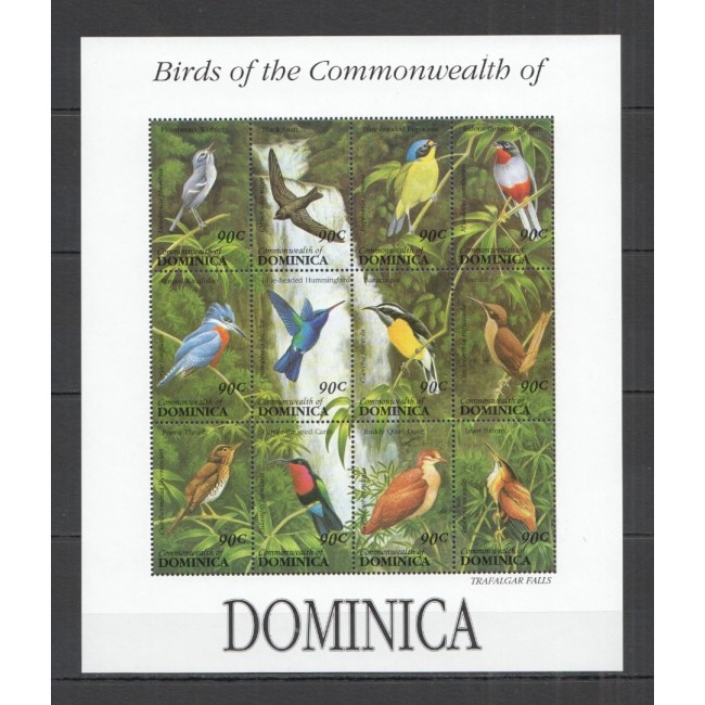 Dominica 1984 - Fauna, păsări, cascada, minicoala neuzata