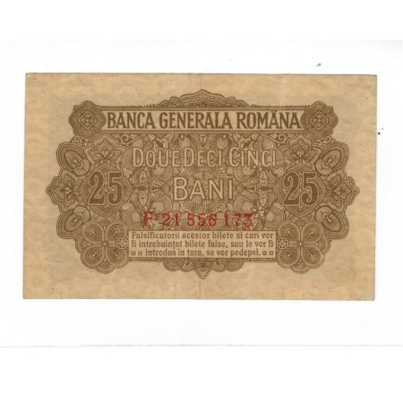 Romania 1917 - 25 bani, ocupatia germana, circulata