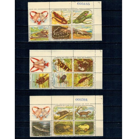 Cuba 1962 - Crăciun, fauna, animale, insecte, serie neuzata cu viniete