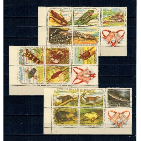 Cuba 1962 - Crăciun, fauna, animale, insecte, serie neuzata cu viniete
