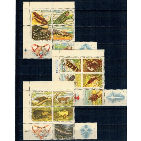 Cuba 1962 - Crăciun, fauna, animale, insecte, serie neuzata cu viniete
