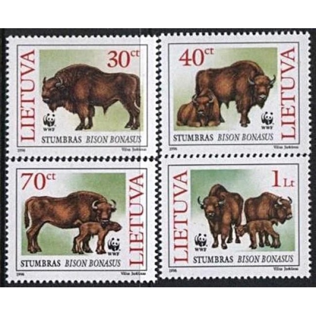 Lituania 1996 - Fauna WWF, bizoni, serie neuzata