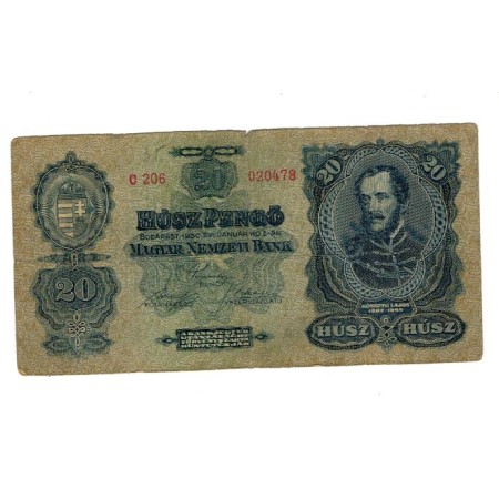 Ungaria 1930 - 20 pengo, circulata