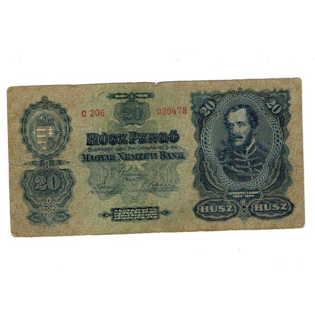 Ungaria 1930 - 20 pengo, circulata