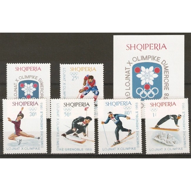 Albania 1967 - Jocurile Olimpice Grenoble, sport, serie si colita neuzata