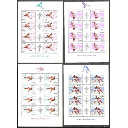 Polonia 1967 - Jocurile Olimpice, sport, serie minicoli neuzate