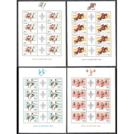 Polonia 1967 - Jocurile Olimpice, sport, serie minicoli neuzate