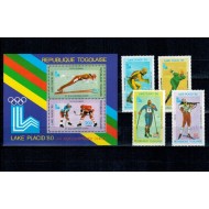 Togo 1980 - Jocurile Olimpice de iarna, sport, serie si colita neuzata