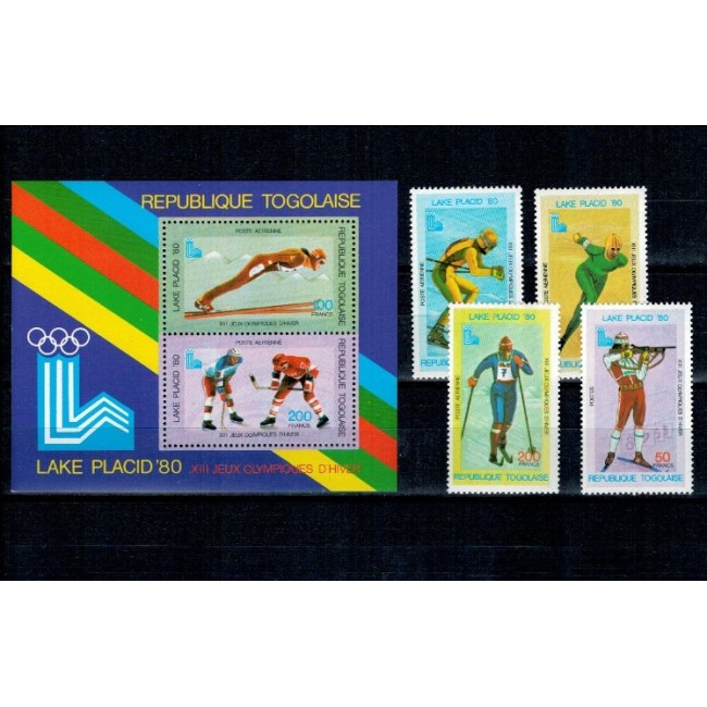 Togo 1980 - Jocurile Olimpice de iarna, sport, serie si colita neuzata