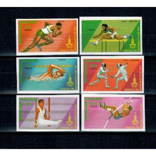 Togo 1980 - Jocurile Olimpice de vara, sport, serie nedantelata neuzata