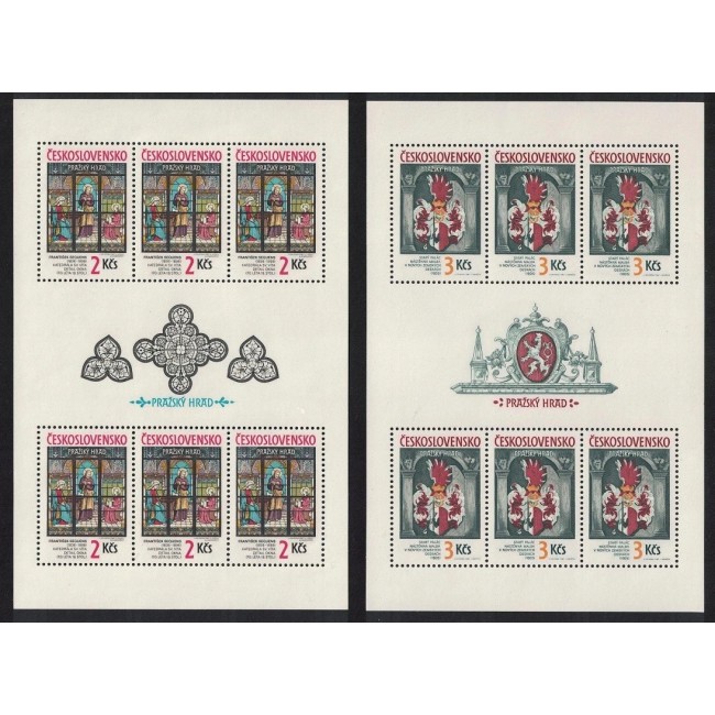 Cehoslovacia 1987 - Castelul Praga, vitralii, serie minicoli neuzate
